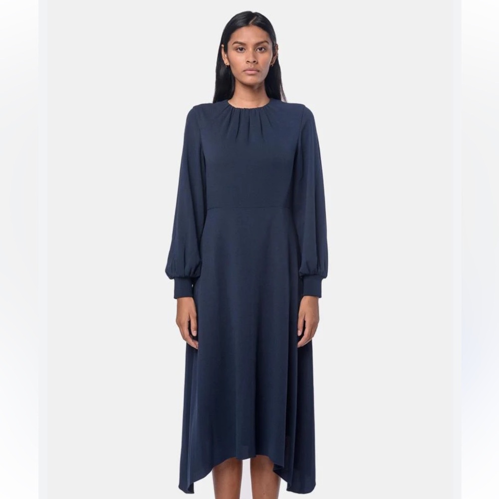 Tibi Navy Blue Midi Dress